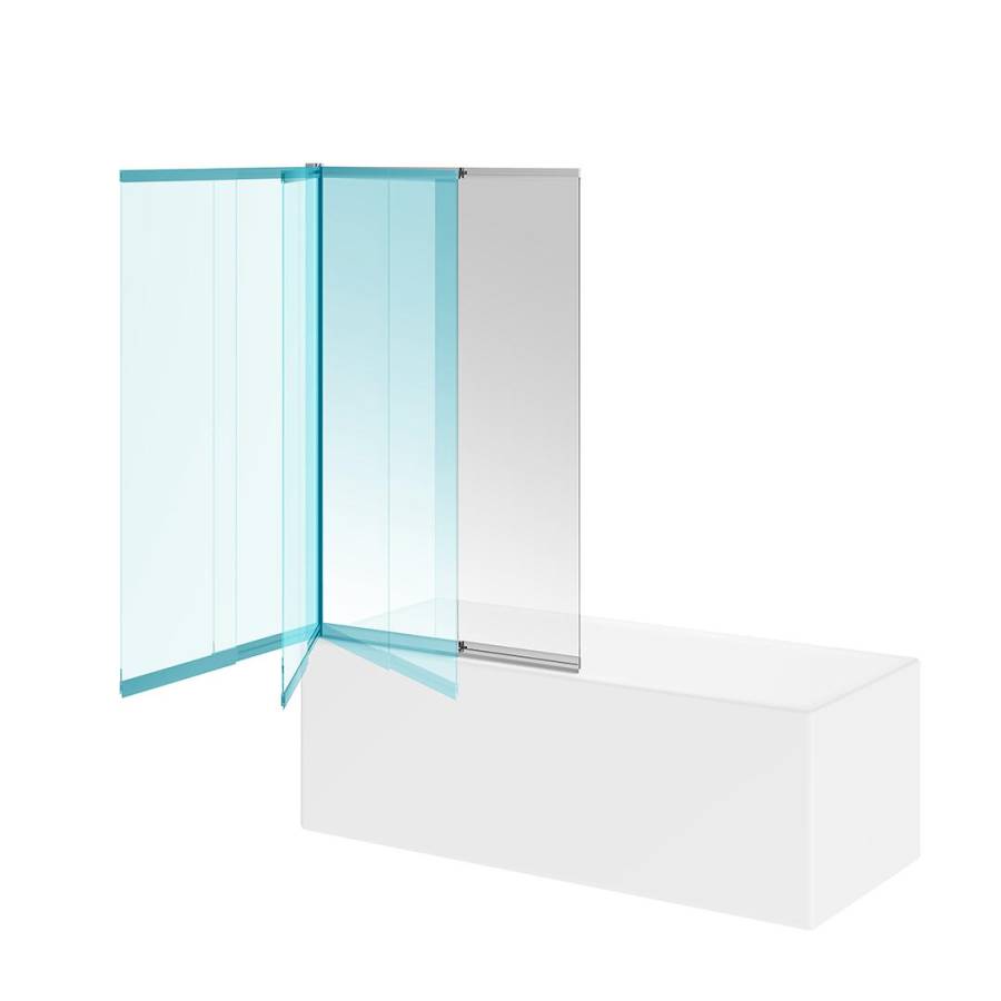 Шторка на ванну vetro, раздвижная, 100х150, хром Шторка на ванну vetro, раздвижная, 100х150, хром