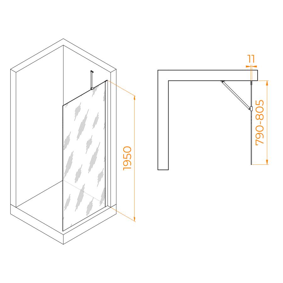 Душевая перегородка RGW WA-102, RGW 351010208-11 Душевая перегородка RGW WA-102, RGW 351010208-11