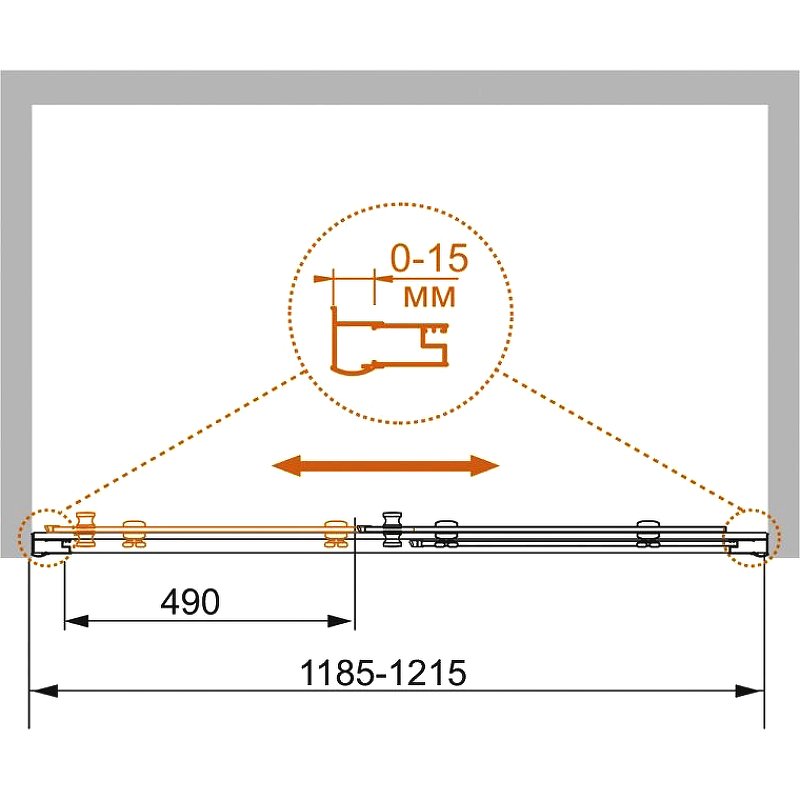 PRATICO-BF-1-120-C-Cr Душевая дверь PRATICO-BF-1-120-C-Cr Душевая дверь