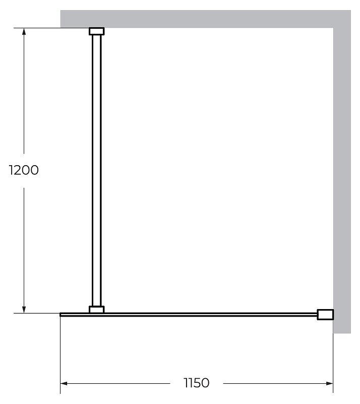LIBERTA-L-1-115-120-C-Cr Душевая перегородка с односторонним входом 1150x1200x1950 мм LIBERTA-L-1-115-120-C-Cr Душевая перегородка с односторонним входом 1150x1200x1950 мм