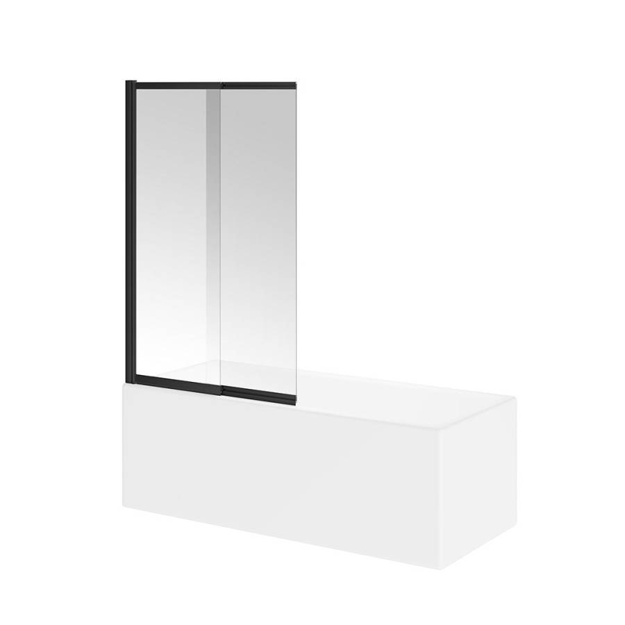 Шторка на ванну vetro, раздвижная, 100х150, матовый черный  Шторка на ванну vetro, раздвижная, 100х150, матовый черный