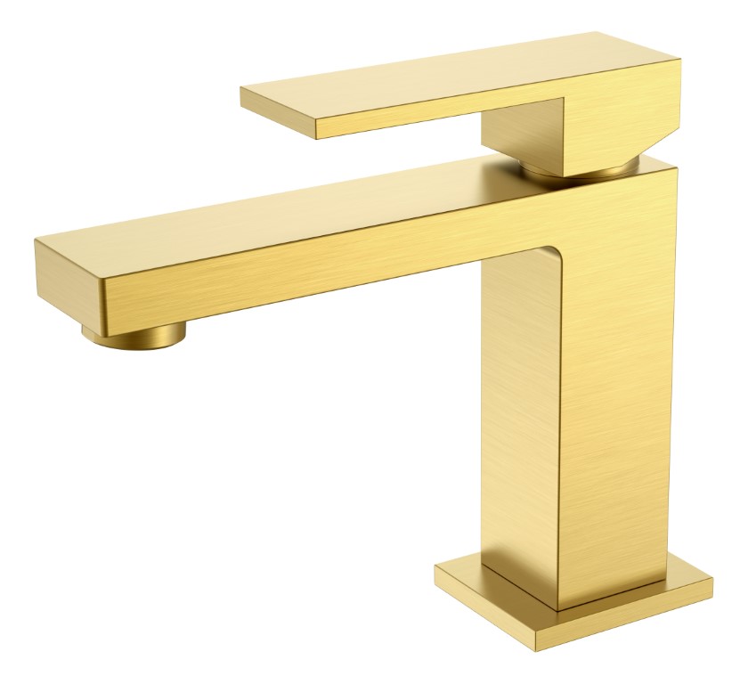 Cмеситель для умывальника Qubic Matt Gold Cмеситель для умывальника Qubic Matt Gold