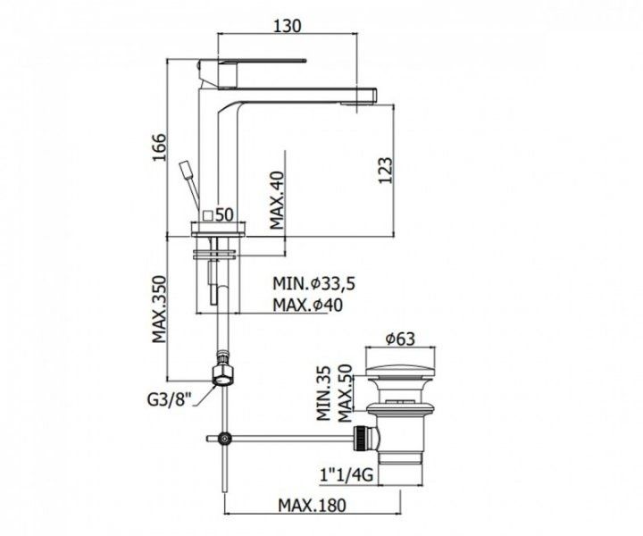 Смеситель для раковины Paffoni Tango TA075CR хром Смеситель для раковины Paffoni Tango TA075CR хром
