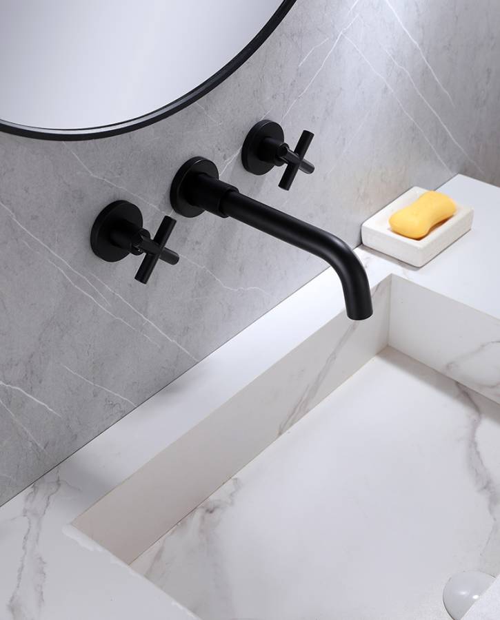 Смеситель ABBER Wasser Kreis AF81121B для раковины, черный матовый Смеситель ABBER Wasser Kreis AF81121B для раковины, черный матовый