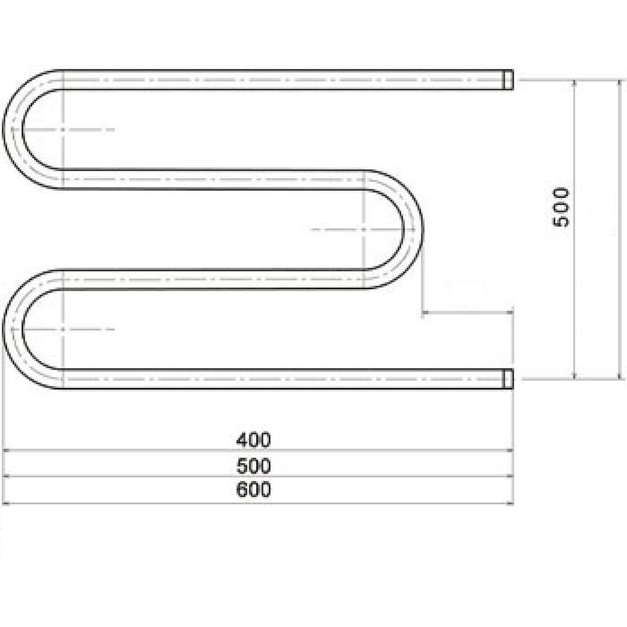 Полотенцесушитель М3/4" 50*40 с креплениями Полотенцесушитель М3/4" 50*40 с креплениями