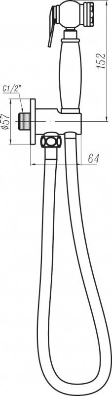 CZR-U-IFSC1-01 Гигиенический душ со шлангом 120см и штуцером с держателем, хром CZR-U-IFSC1-01 Гигиенический душ со шлангом 120см и штуцером с держателем, хром
