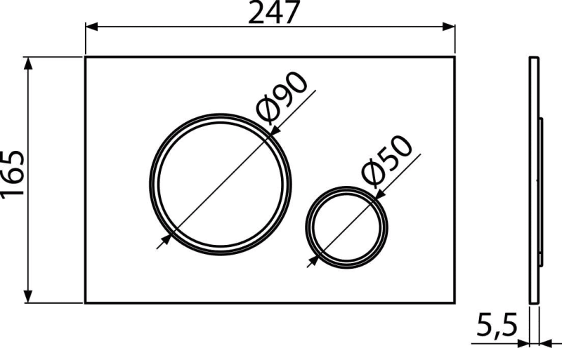 Кнопка управления для скрытых систем инсталляции, белый/xром-глянец Кнопка управления для скрытых систем инсталляции, белый/xром-глянец