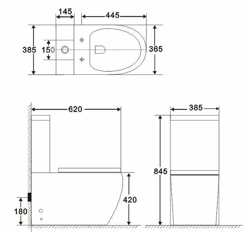 AMANDA Чаша унитаза безободкового, P-trap, BB051CPR AMANDA Чаша унитаза безободкового, P-trap, BB051CPR