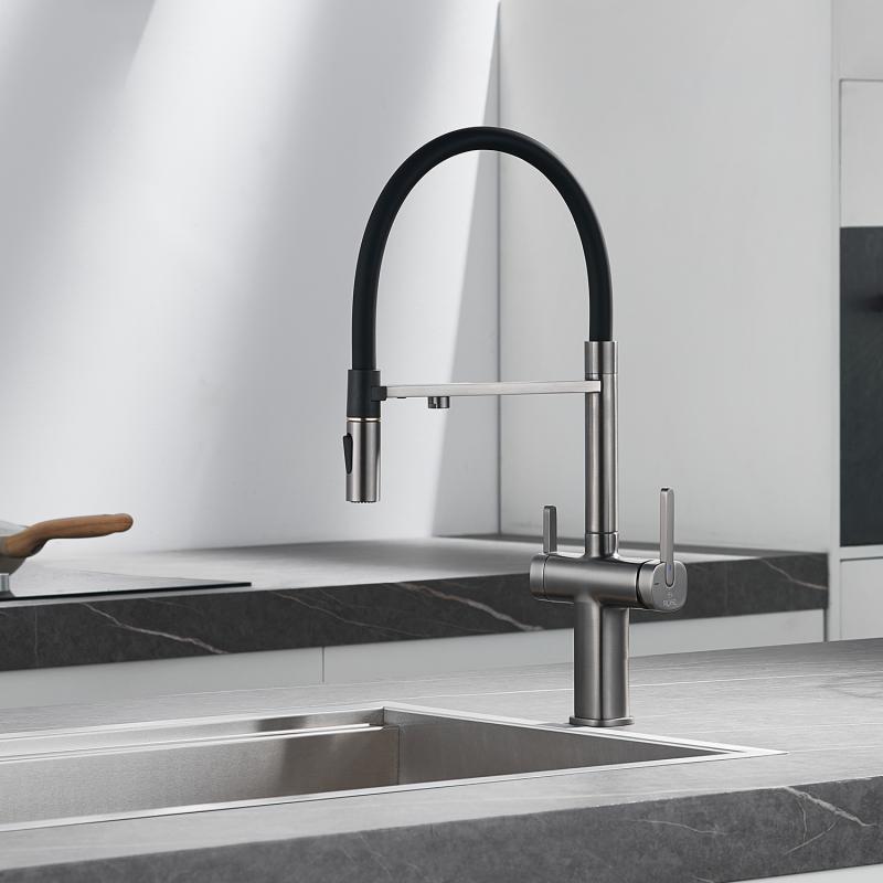 Смеситель для кухни с гибким изливом ROSE R358 R358T Смеситель для кухни с гибким изливом ROSE R358 R358T