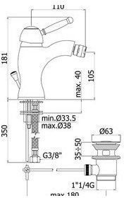 Смеситель для биде Paffoni Giorgia GI135CR Смеситель для биде Paffoni Giorgia GI135CR