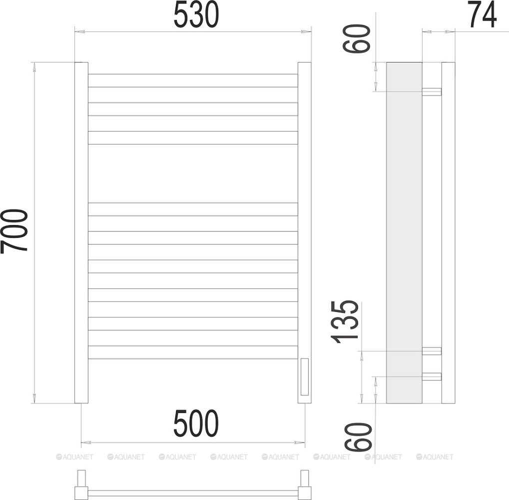 Полотенцесушитель Terminus Енисей П9 500х700 электро Полотенцесушитель Terminus Енисей П9 500х700 электро