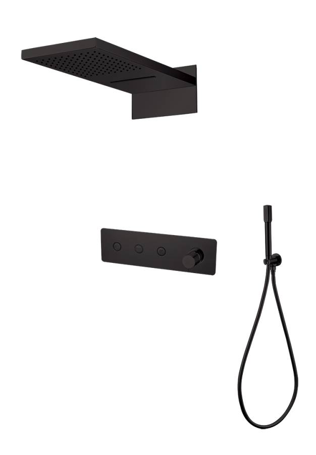 Встроенная душевая система FUSION, трехпозиционная BLACK Встроенная душевая система FUSION, трехпозиционная BLACK