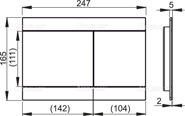 Кнопка управления для скрытых систем инсталляции, нержавеющая сталь-полумат  Кнопка управления для скрытых систем инсталляции, нержавеющая сталь-полумат