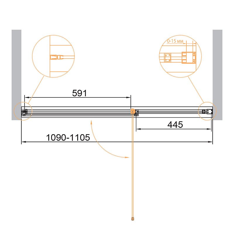 URBAN-B-12-110-C-CR Душевая дверь URBAN-B-12-110-C-CR Душевая дверь
