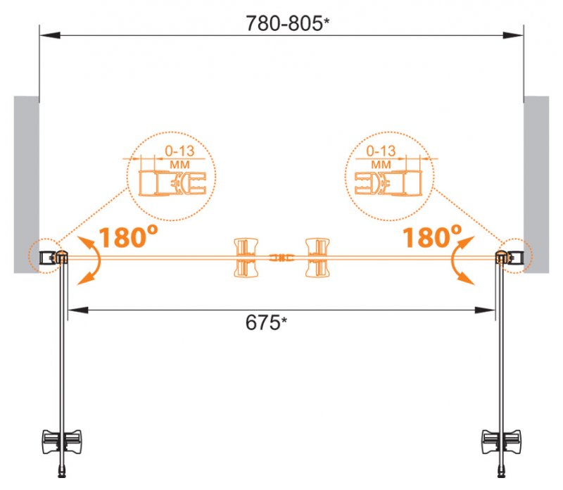 ECO-O-B-2-80-C-Cr Душевая дверь ECO-O-B-2-80-C-Cr Душевая дверь