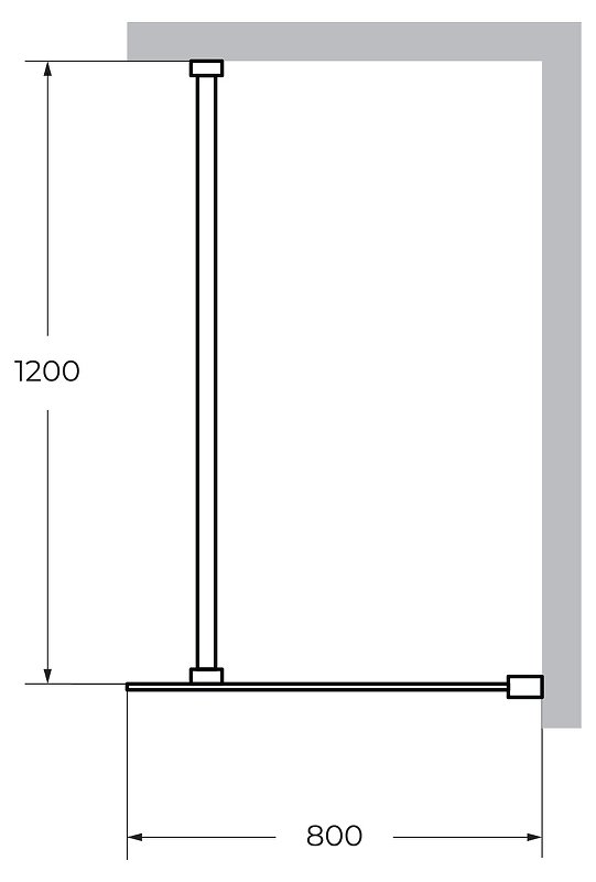 LIBERTA-L-1-80-120-C-Cr Душевая перегородка с односторонним входом 800x1200x1950 мм LIBERTA-L-1-80-120-C-Cr Душевая перегородка с односторонним входом 800x1200x1950 мм