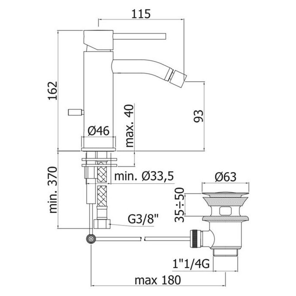 Смеситель для биде Paffoni Light LIG135CR Смеситель для биде Paffoni Light LIG135CR