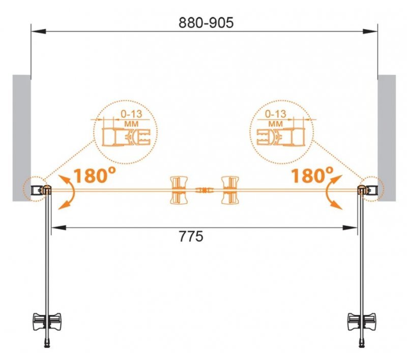 ECO-O-B-2-80-C-Cr Душевая дверь ECO-O-B-2-80-C-Cr Душевая дверь