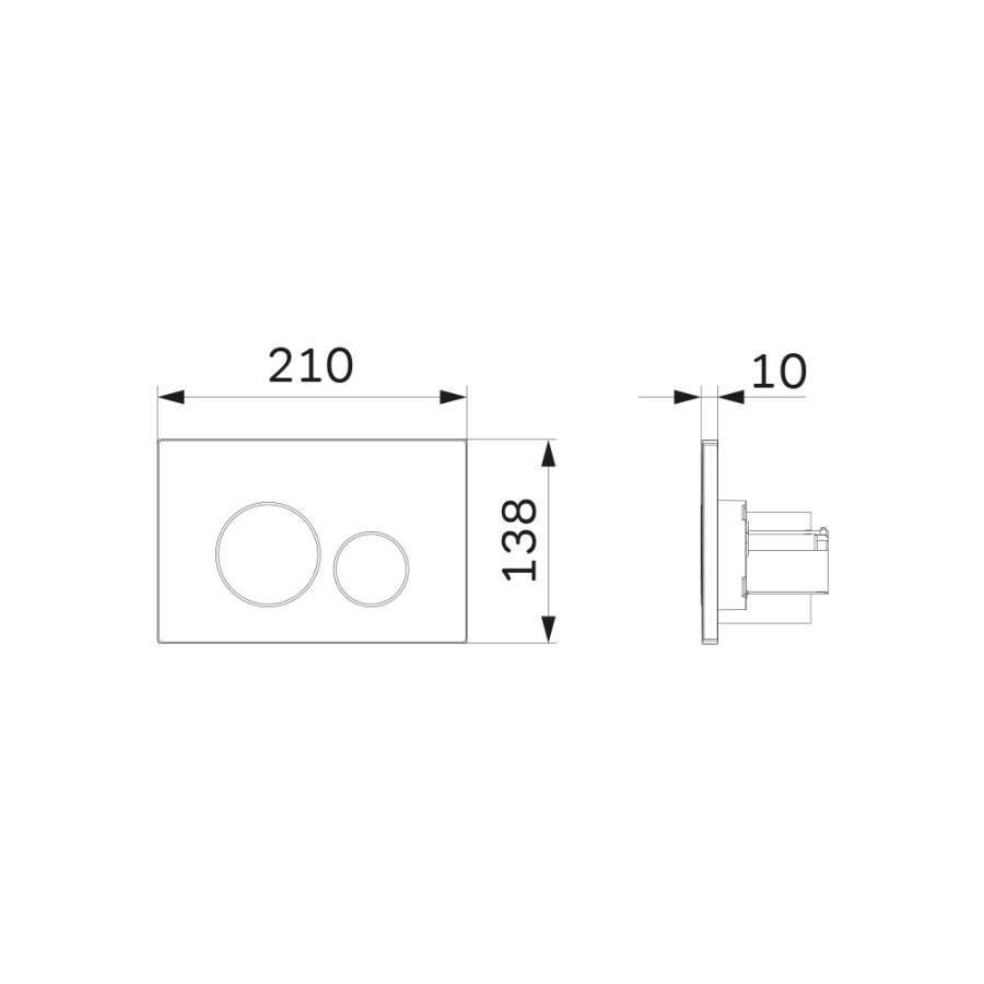 I049001 Pro L, клавиша для Инсталляции пневматическая, пластик, Белый I049001 Pro L, клавиша для Инсталляции пневматическая, пластик, Белый