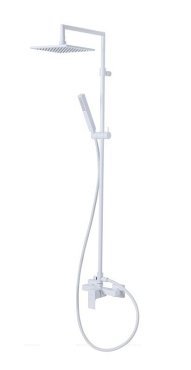 PORTA-CD-BIO Душевая колонна со смесителем для верхнего и ручного душа, верхний душ из нержавеющей стали, исполнение белый матовый