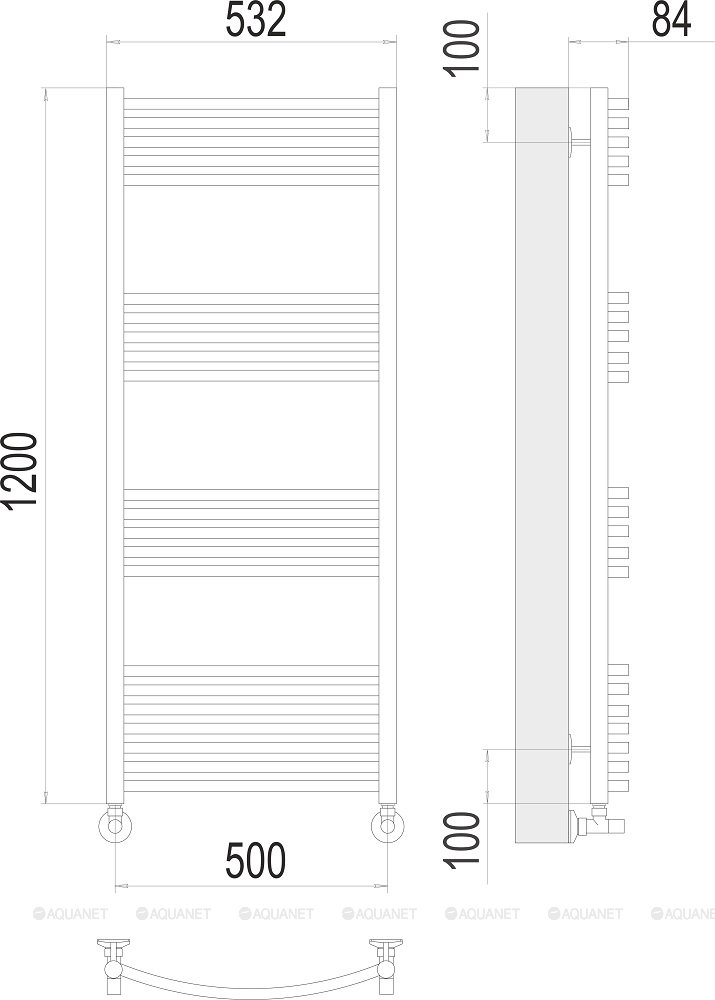 Полотенцесушитель Terminus Классик П22 500х1200 Полотенцесушитель Terminus Классик П22 500х1200