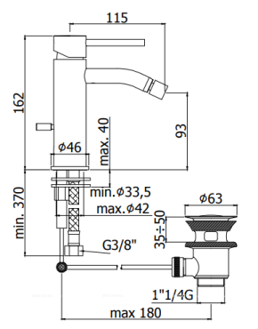 Смеситель для биде Paffoni Light LIG135CR Смеситель для биде Paffoni Light LIG135CR