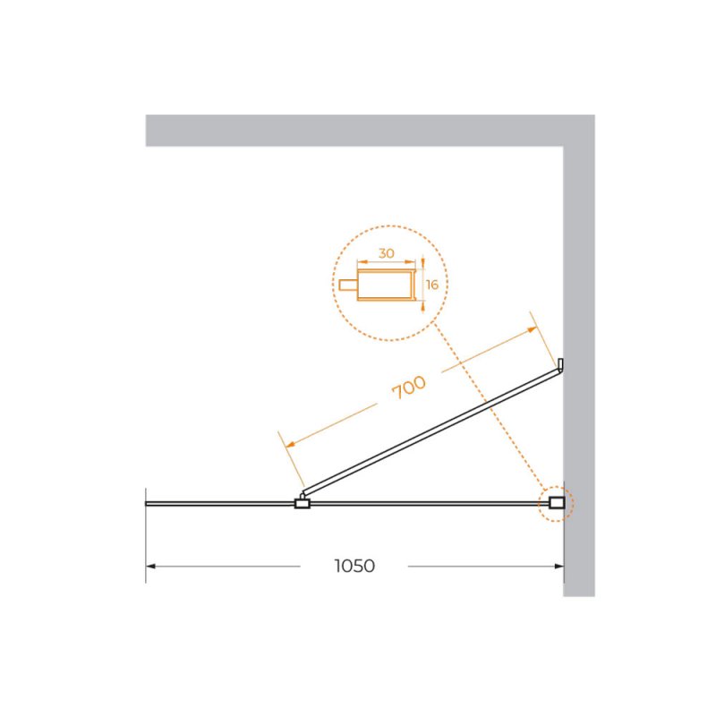 LIBERTA-L-1-TB-100-C-NERO Душевая перегородка универсальная с односторонним входом, стекло прозрачное, профиль чёрный, 1000x1950 мм LIBERTA-L-1-TB-100-C-NERO Душевая перегородка универсальная с односторонним входом, стекло прозрачное, профиль чёрный, 1000x1950 мм