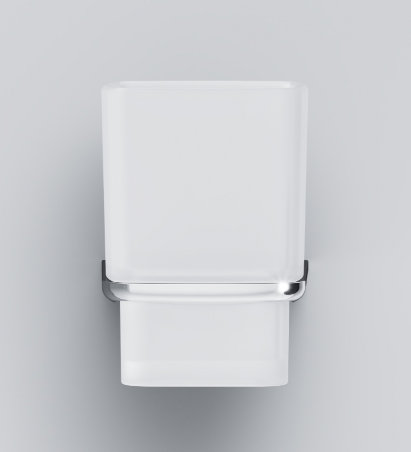A50A34300 Inspire V2.0, Стеклянный стакан с настенным держателем, хром, шт A50A34300 Inspire V2.0, Стеклянный стакан с настенным держателем, хром, шт