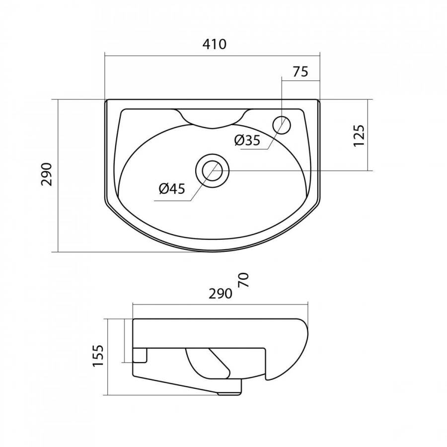 Раковина Santek Азов 40 Раковина Santek Азов 40