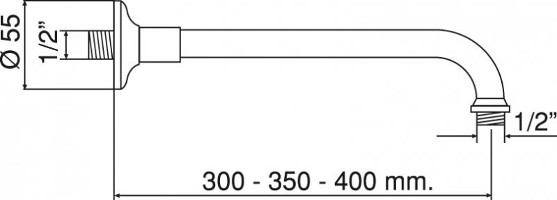 CZR-U-TDA-30-02 Кронштейн для душа, 32 см, круглое сечение, исполнение бронза CZR-U-TDA-30-02 Кронштейн для душа, 32 см, круглое сечение, исполнение бронза