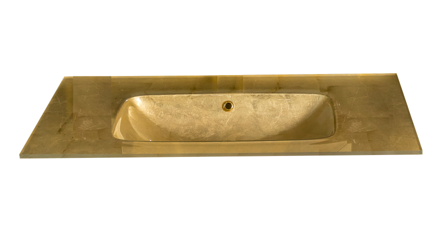 Столешница стекло 100см Поталированный Золотой моноблок Столешница стекло 100см Поталированный Золотой моноблок