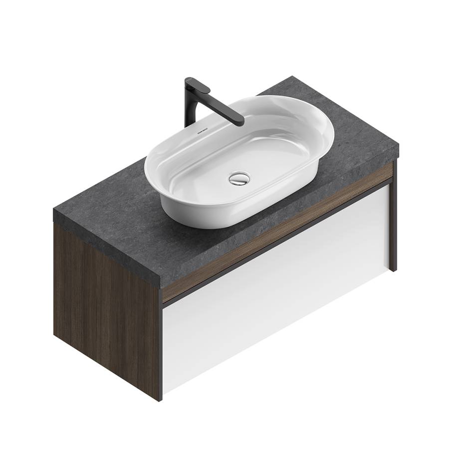 Тумба MODULA подвесная 100 с ящиком 1+1, арабика MO.100.1+1\AR Тумба MODULA подвесная 100 с ящиком 1+1, арабика MO.100.1+1\AR