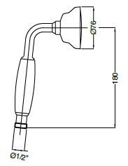 CZR-U-D1FC-01-Bi Ручной душ, ручка белая, исполнение хром