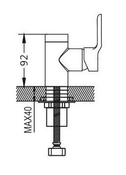 Отдельный  корпус для кухонного смесителя с гайкой, S243, латунь хром, Shevanik