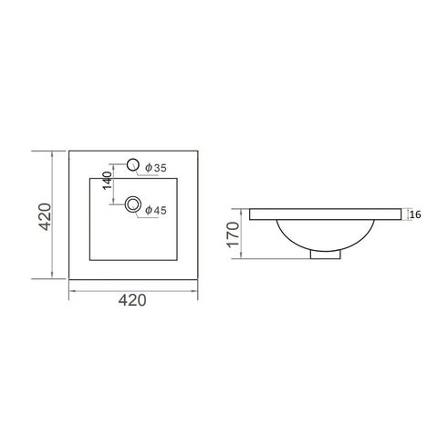 Раковина Orange B03-410w встраиваемая, белый Раковина Orange B03-410w встраиваемая, белый