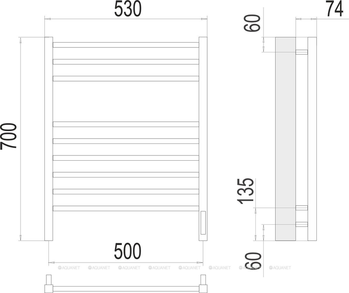 Полотенцесушитель Terminus Сицилия П9 500х700 электро Полотенцесушитель Terminus Сицилия П9 500х700 электро