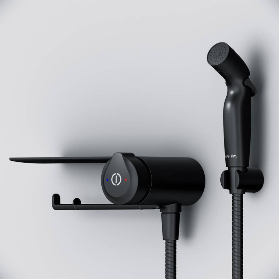 F0H85A822 X-Joy TouchReel, гигиенический набор со смесителем для душа с полкой, держателем туалетной F0H85A822 X-Joy TouchReel, гигиенический набор со смесителем для душа с полкой, держателем туалетной