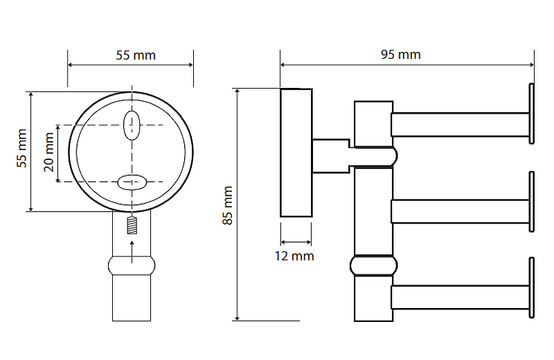 Крючок тройной поворотный Крючок тройной поворотный