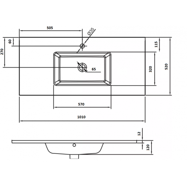 Столешница керамическая моноблок двойная 140см Столешница керамическая моноблок двойная 140см