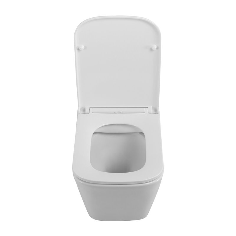 DUE Чаша унитаза подвесного c креплением и сиденьем дюропласт soft close BB3103CHR/SC DUE Чаша унитаза подвесного c креплением и сиденьем дюропласт soft close BB3103CHR/SC