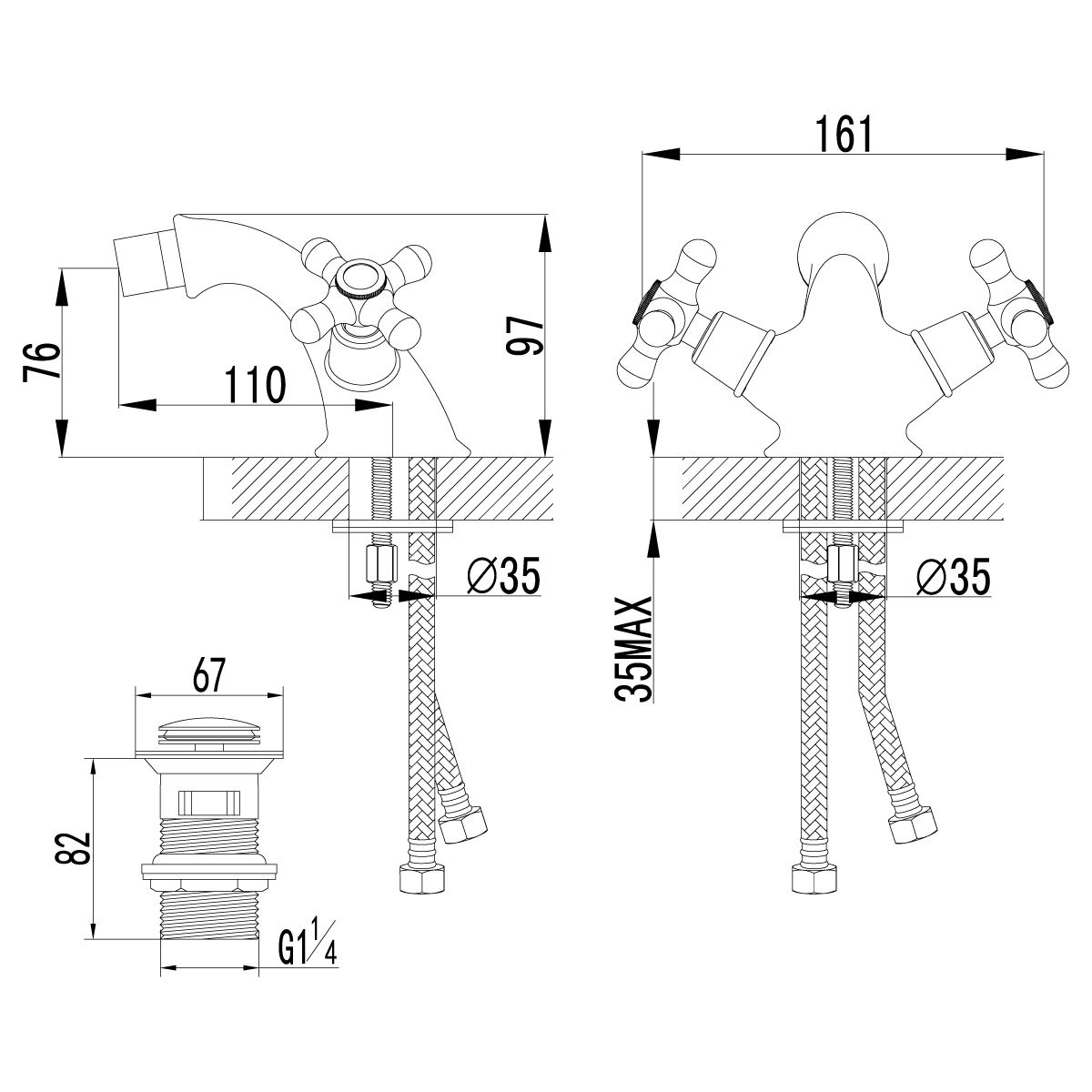 Смеситель Lemark Vintage LM2808B для биде Смеситель Lemark Vintage LM2808B для биде