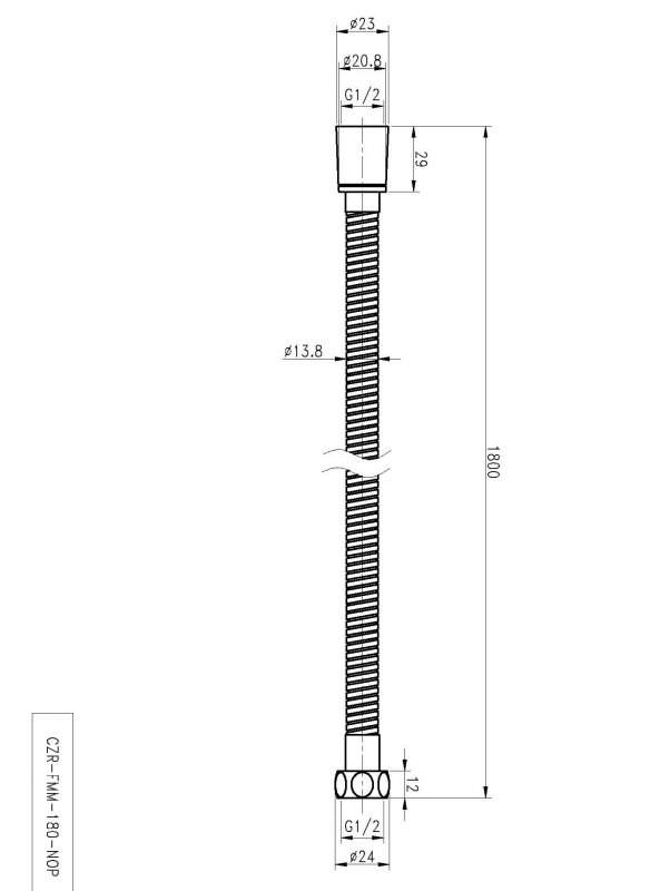 CZR-FMM-120-01 Гибкий шланг металлизированный, длина 1,2 м, хром CZR-FMM-120-01 Гибкий шланг металлизированный, длина 1,2 м, хром