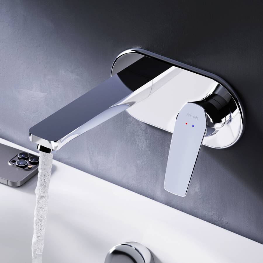 F90A72200 Gem, Смеситель д/умывальника, монтируемый в стену, Хром, шт. F90A72200 Gem, Смеситель д/умывальника, монтируемый в стену, Хром, шт.