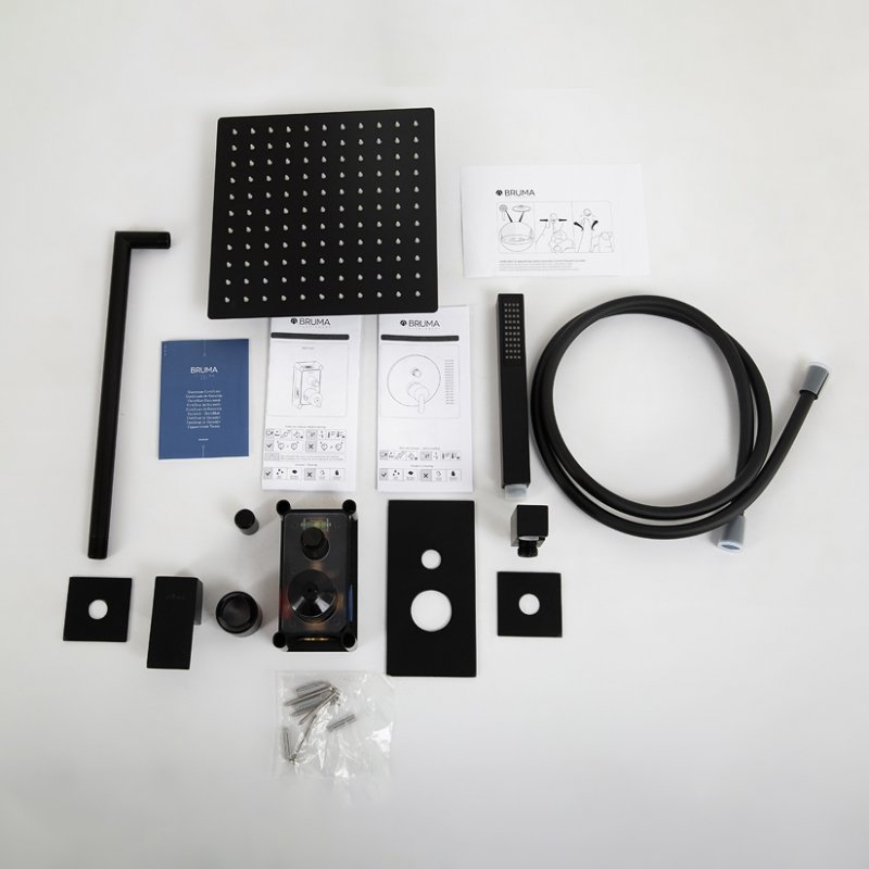 PORTA-DSIPQ-25-SR Душевая система с переключателем для верхнего и ручного душа, верхний душ из стены, квадратный 25 см, материал металл Исполнение: Sunrise  PORTA-DSIPQ-25-SR Душевая система с переключателем для верхнего и ручного душа, верхний душ из стены, квадратный 25 см, материал металл Исполнение: Sunrise