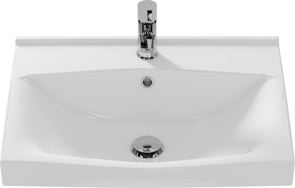 Прямоугольная мебельная раковина STRIM с отверстием под смеситель, размером 60 см. Прямоугольная мебельная раковина STRIM с отверстием под смеситель, размером 60 см.