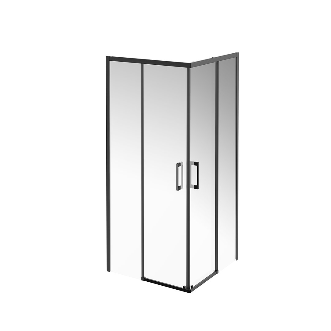 Душевой уголок vetro, раздвижной, квадратный, 90х90х195, матовый черный Душевой уголок vetro, раздвижной, квадратный, 90х90х195, матовый черный