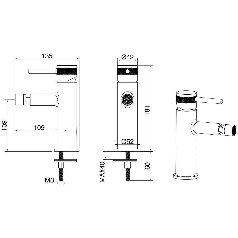 Смеситель для биде Allen Brau Priority 5.31004-00 хром Смеситель для биде Allen Brau Priority 5.31004-00 хром