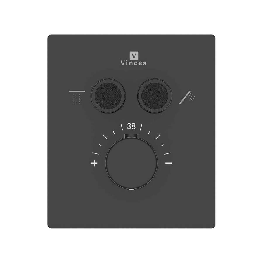 Встраиваемый смеситель для душа VSCV-321T-MMB двухфункциональный, термостатический, черный Встраиваемый смеситель для душа VSCV-321T-MMB двухфункциональный, термостатический, черный
