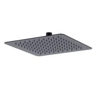 Лейка душевая верхняя, квадратная, 25х25см, нерж. сталь/чёрный