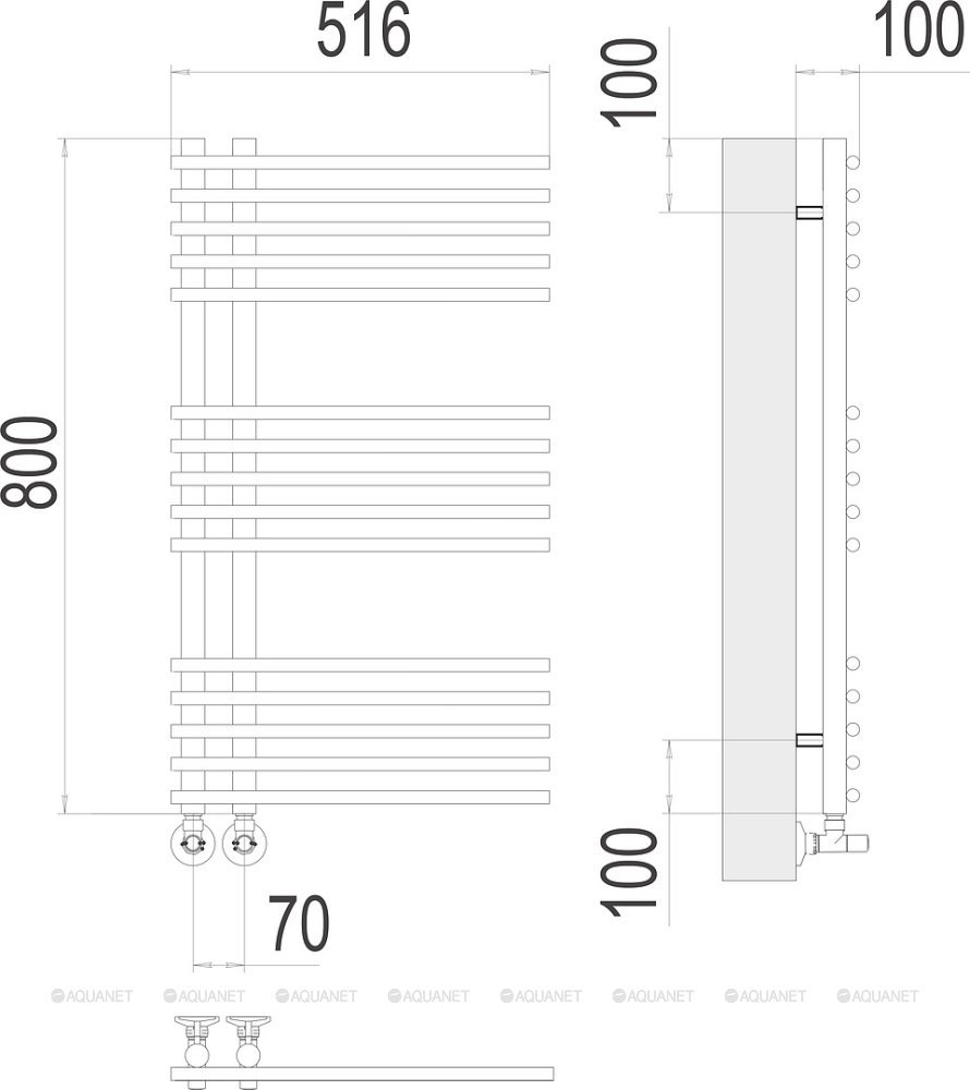 Полотенцесушитель Terminus Астра П15 70х800 Полотенцесушитель Terminus Астра П15 70х800